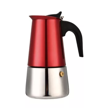   Perfect Home kotyogós kávéfőző 4 sz. rozsdamentes indukciós metálpiros