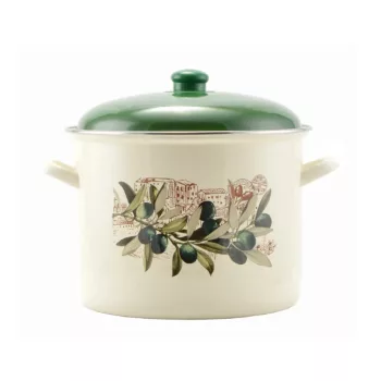   Perfect Home Fazék Oliva mintával zománcozott  20 cm 5,2 L