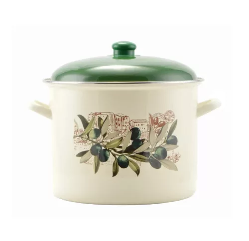 Perfect Home Fazék Oliva mintával zománcozott  20 cm 5,2 L