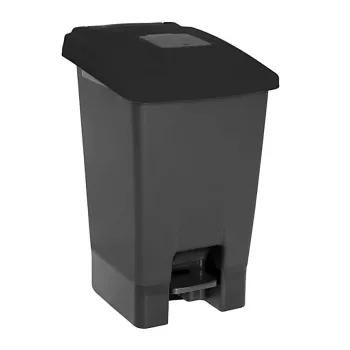 Pedálos szemetes 100 L szürke fekete 50,5x60x83 cm