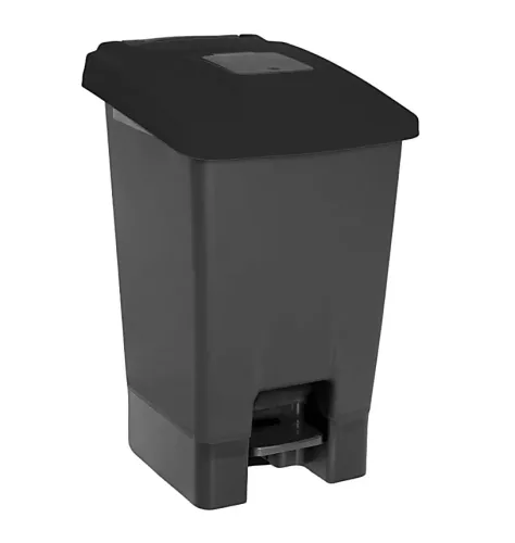 Pedálos szemetes 100 L szürke fekete 50,5x60x83 cm