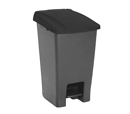 Pedálos szemetes 70 L szürke fekete 45,5x53x74,3 cm