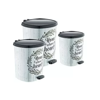 Pedálos szemetes Home felirattal 3 db-os szett