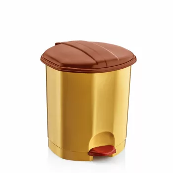 Pedálos szemetes 7 L 27x23,5 cm bézs-barna