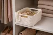 CURVER Rattan hatású műanyag kosár fehér S méret 28x12x19 cm