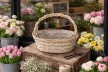 Rattan kosár fonott füles ovál M méret 31x24x12 cm