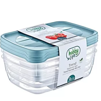 HOBBY LIFE Ételtartó szett 3 db-os 3x2 L 16,5x23x12,5 cm