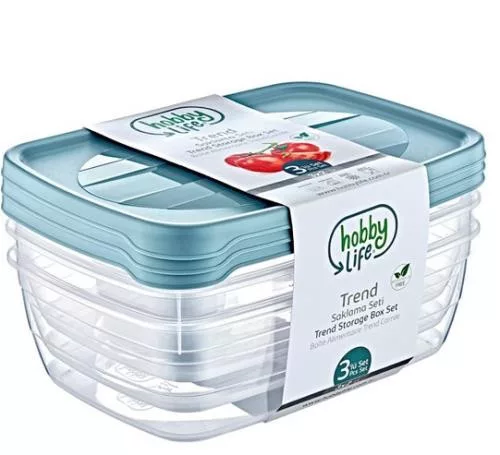 HOBBY LIFE Ételtartó szett 3 db-os 3x2 L 16,5x23x12,5 cm