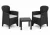 AKITA Balkon kerti garnitúra szett antracit szürke asztal 59x46x40 cm 2 db fotel 59x57x85.5 cm
