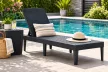 CURVER KETER Jaipur kerti nyugágy napozóágy grafit műanyag rattan hatású 187x58x29 cm