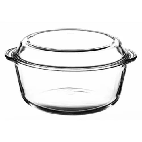 BORCAM Üveg sütőtál jénai fedővel kerek 4,1 L 25x13,5cm 
