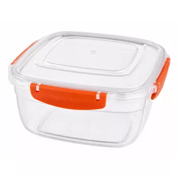   DÜNYA Szögletes ételtartó patentzáras 0,375 L 7x14x14 cm