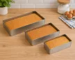 Tortaforma 3 darab téglalap alakú 25x15x4,5 cm