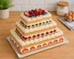 Tortaforma 3 darab téglalap alakú 25x15x4,5 cm