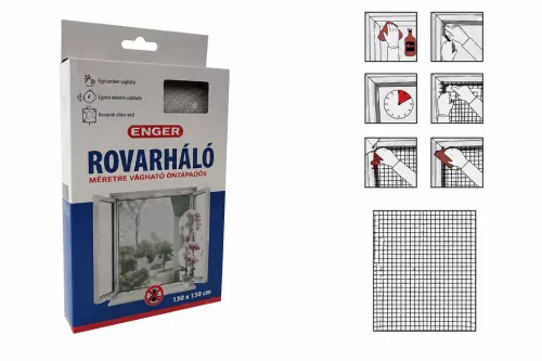 ENGER Rovarháló szúnyogháló tépőzárral fehér 150X150 cm
