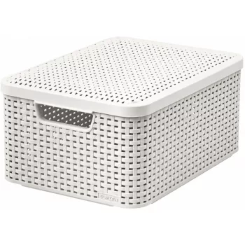   CURVER rattan kosár tetővel "M" méret 18 L 18,7x39,3x29,3 cm fehér