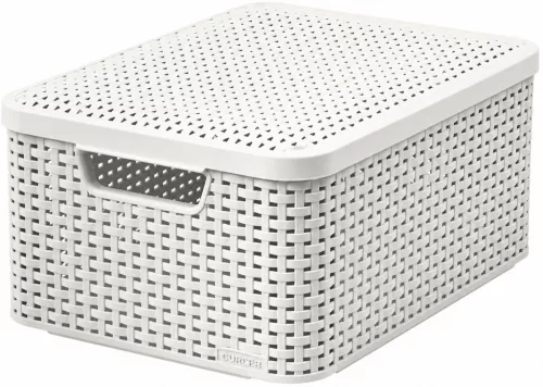 CURVER rattan kosár tetővel "M" méret 18 L 18,7x39,3x29,3 cm fehér