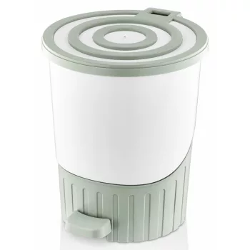   DÜNYA Rainbow Pedálos szemetes betéttel 14 L 31,5x28,5x33,5 cm zöld-fehér 