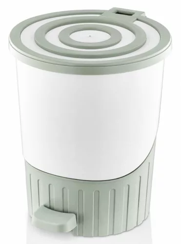 DÜNYA Rainbow Pedálos szemetes betéttel 14 L 31,5x28,5x33,5 cm zöld-fehér 