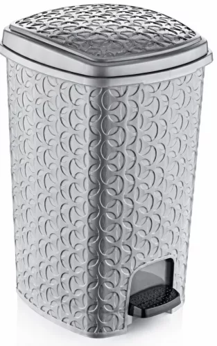POLY TIME Pedálos szemetes betéttel 12 L 26x30x35 cm szürke