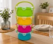 Színes ételhordó átlátszó fedélel 4x1,5 L