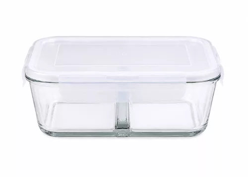 LAV osztott üveg ételtároló 1,1 L 6,5x15X20,5 cm