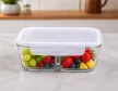 LAV osztott üveg ételtároló 1,1 L 6,5x15X20,5 cm