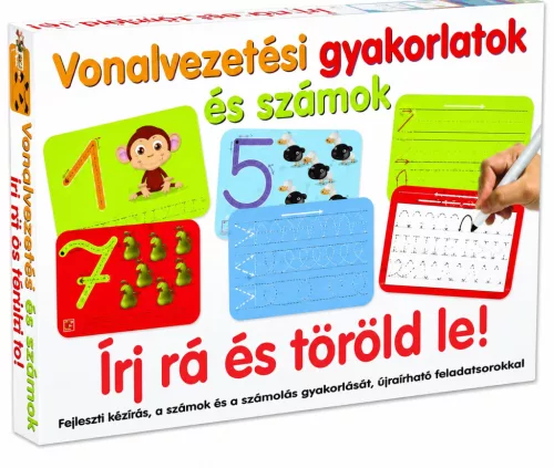 Vonalvezetési gyakorlatok és számokfejlesztő játék 33x24x4 cm