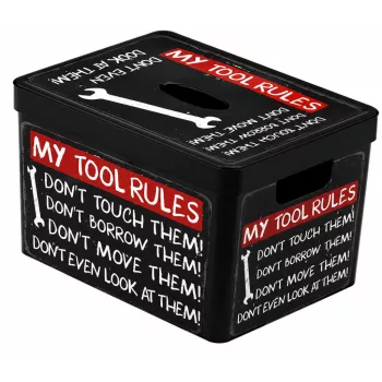 Tároló doboz 20 L 38X28X23 cm MY TOOL RULES felirattal