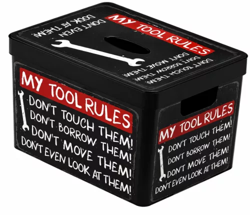 Tároló doboz 20 L 38X28X23 cm MY TOOL RULES felirattal