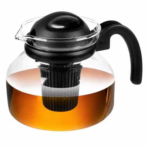 TERMISIL Hőálló kancsó szűrővel 1,5 L 20x20 cm fekete