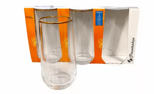 Üvegpohár 3 darabos 0,47 L 15x6,5 csomagolás: 29x7x15,3 cm