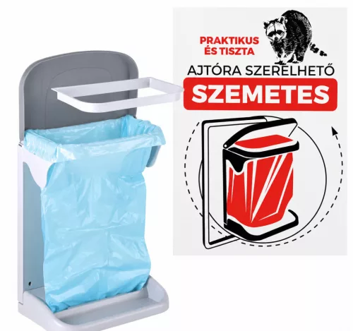 Szemetes ajtóra szerelhető 30x40x20 cm szürke fehér