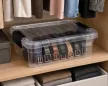 DÜNYA Lock & Keep Tároló doboz átlátszó 21,5 L 52,5X35,5X15 cm sötét szürke füllel