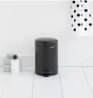 Brabantia PEDAL BIN NEWICON pedálos szemetes 3L 26,4x16,8x23,5 cm fekete matt