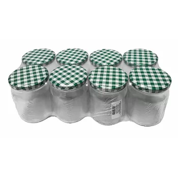   Befőttesüveg lapkával tetővel 0,54 L 8 darabos nem bontható 11,5x8,6 cm
