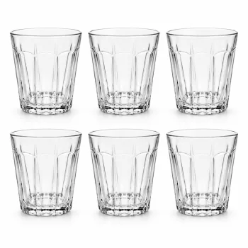 Mirelle whiskys pohár készlet bordázott 6 db-os 9 cm