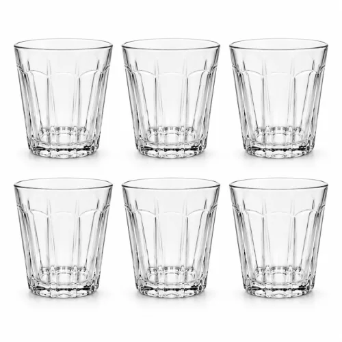 Mirelle whiskys pohár készlet bordázott 6 db-os 9 cm