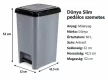 DÜNYA Slim pedálos szemetes 60 L 32x52x42,5 cm szürke-antracit