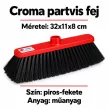 CROMA Partvis fej 32 cm piros-fekete