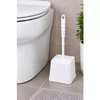  WC kefe tartóval fehér műanyag 37x15x12 cm