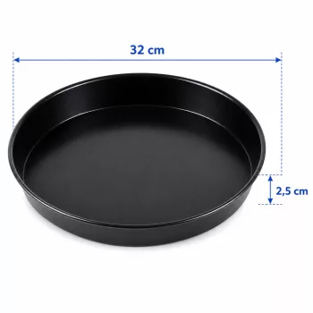 PADERNO Kék acél pizzasütő kerek 32×2,5 cm
