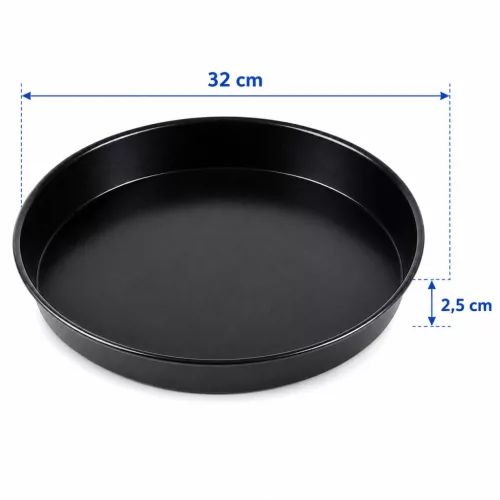PADERNO Kék acél pizzasütő kerek 32×2,5 cm