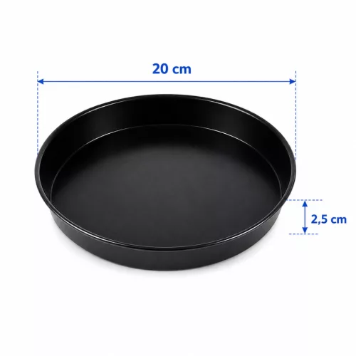 Paderno Kék acél pizzasütő kerek 20×2,5 cm