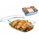 PYREX ESSEN Szögletes sütőtál fedővel 6,7 L14x37x22 cm áttetsző