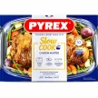 PYREX ESSEN Szögletes sütőtál fedővel 6,7 L14x37x22 cm áttetsző