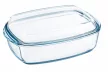 PYREX ESSEN Szögletes sütőtál fedővel 6,7 L14x37x22 cm áttetsző