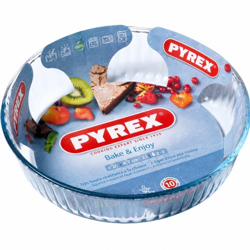 PYREX Kerek üveg sütőforma 2,1 L 26x5,8 cm 