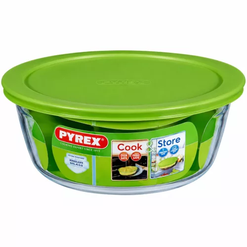 PYREX COOK&STORE Kerek sütőtál műanyag tetővel 2,3 L 26cm