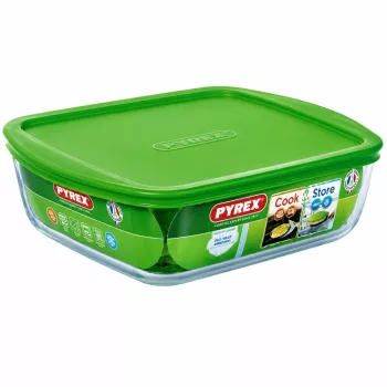   PYREX COOK&STORE Szögletes sütőtál műnyag fedővel 2,2 L 7x25x22 cm